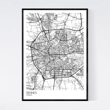 Load image into Gallery viewer, Rennes City Map Print