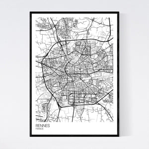 Rennes City Map Print