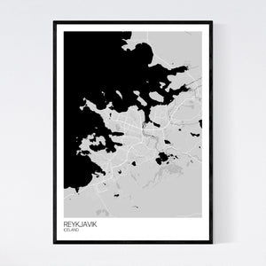 Reykjavik City Map Print