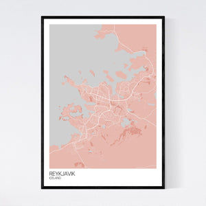 Map of Reykjavik, Iceland