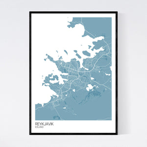Reykjavik City Map Print