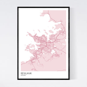 Reykjavik City Map Print