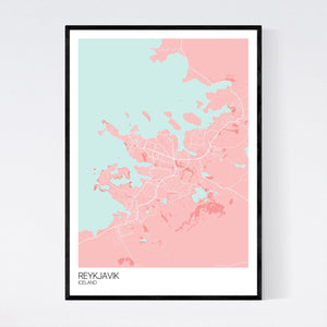 Reykjavik City Map Print