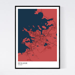 Reykjavik City Map Print