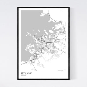 Reykjavik City Map Print