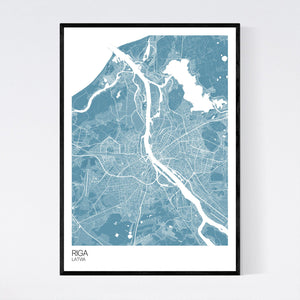 Riga City Map Print