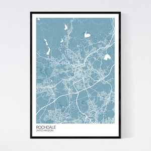 Rochdale City Map Print