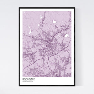 Rochdale City Map Print