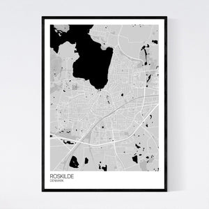 Roskilde City Map Print