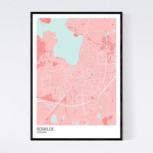 Roskilde City Map Print