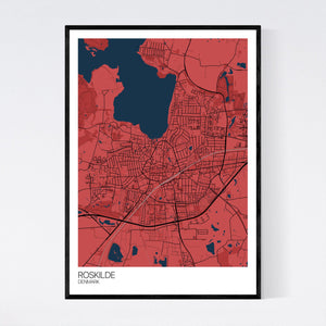 Roskilde City Map Print