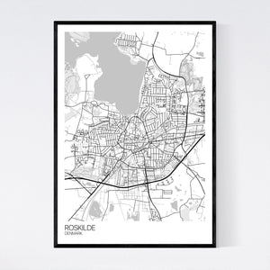Roskilde City Map Print