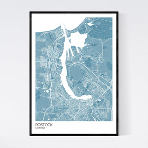 Rostock City Map Print