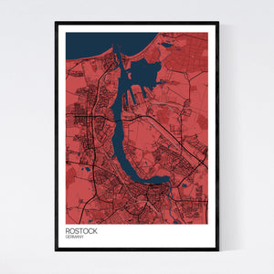 Rostock City Map Print