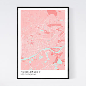 Rostov-on-Don City Map Print