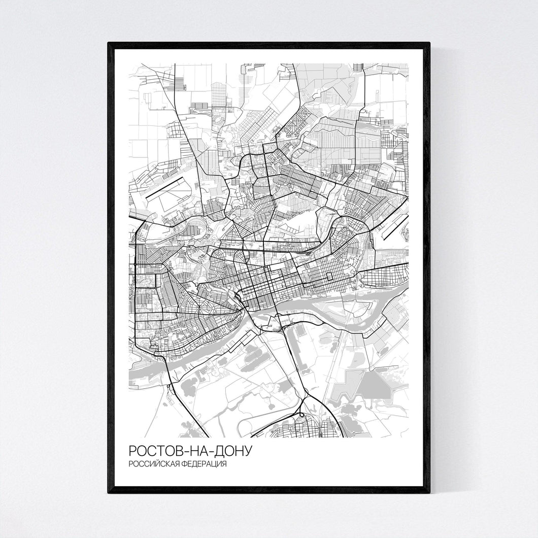 Rostov-on-Don City Map Print