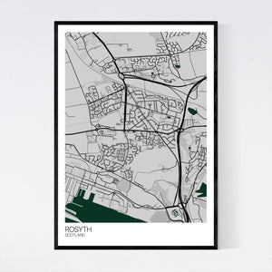 Rosyth Town Map Print
