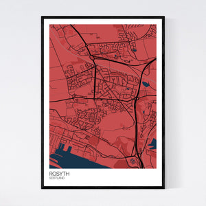 Rosyth Town Map Print