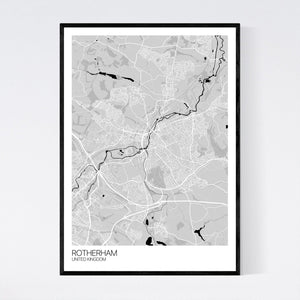 Rotherham City Map Print