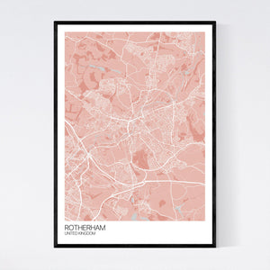 Rotherham City Map Print