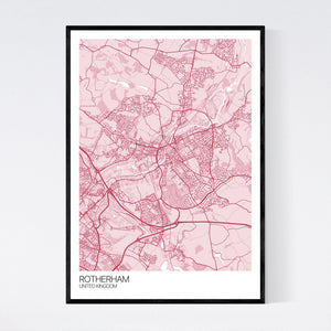Rotherham City Map Print