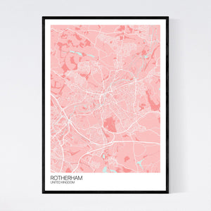Rotherham City Map Print
