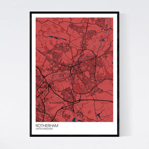 Map of Rotherham, United Kingdom