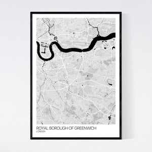 Royal Borough of Greenwich Neighbourhood Map Print