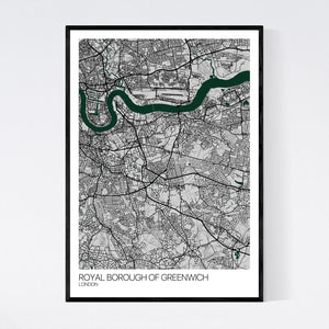 Royal Borough of Greenwich Neighbourhood Map Print