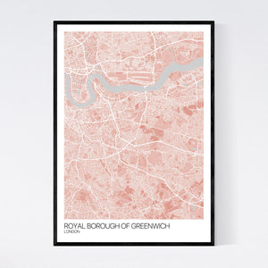 Royal Borough of Greenwich Neighbourhood Map Print