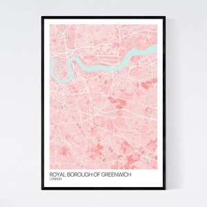 Royal Borough of Greenwich Neighbourhood Map Print