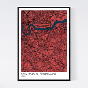 Royal Borough of Greenwich Neighbourhood Map Print