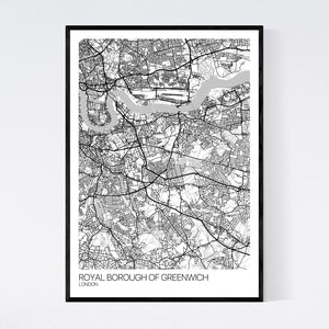 Royal Borough of Greenwich Neighbourhood Map Print