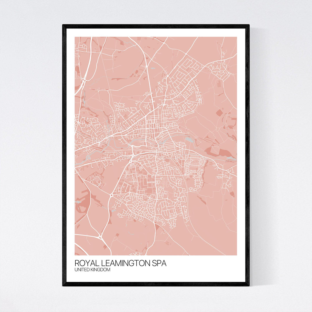 Royal Leamington Spa City Map Print