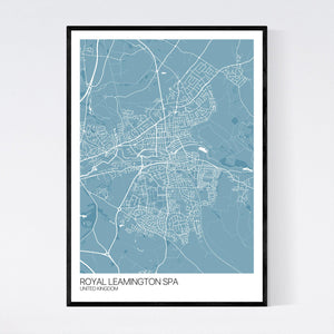 Royal Leamington Spa City Map Print