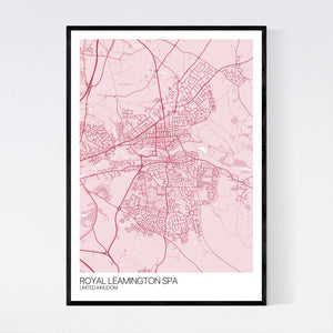 Royal Leamington Spa City Map Print