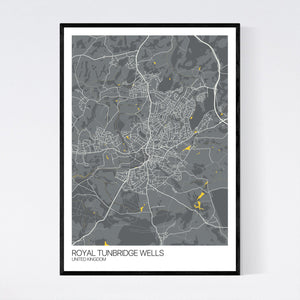 Royal Tunbridge Wells City Map Print