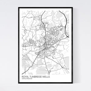 Royal Tunbridge Wells City Map Print