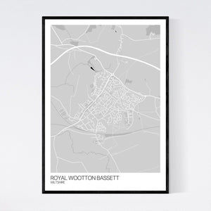 Royal Wootton Bassett Town Map Print