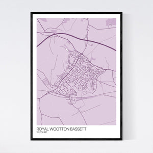 Royal Wootton Bassett Town Map Print