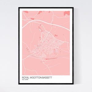 Royal Wootton Bassett Town Map Print