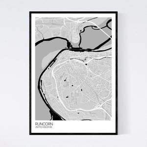 Runcorn City Map Print