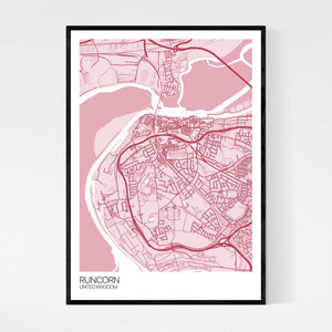 Runcorn City Map Print