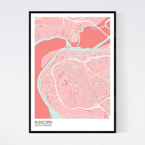 Runcorn City Map Print