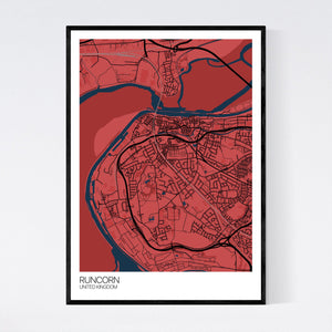 Runcorn City Map Print