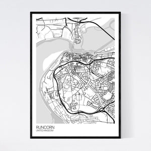 Runcorn City Map Print