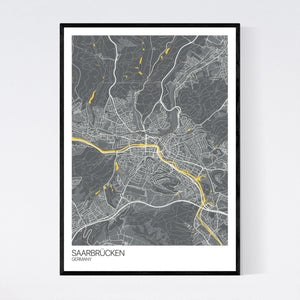 Saarbrücken City Map Print