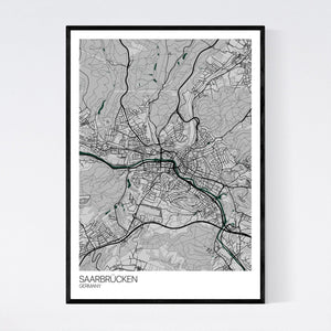 Saarbrücken City Map Print