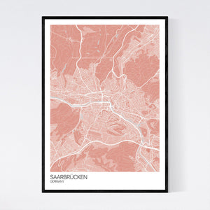 Saarbrücken City Map Print