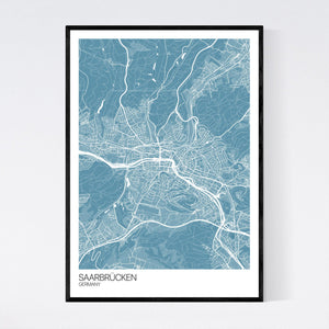Saarbrücken City Map Print
